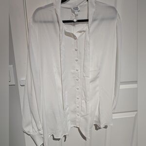 Unique Vintage tie neck Gwen blouse 3x retro pinup 50s 60s
